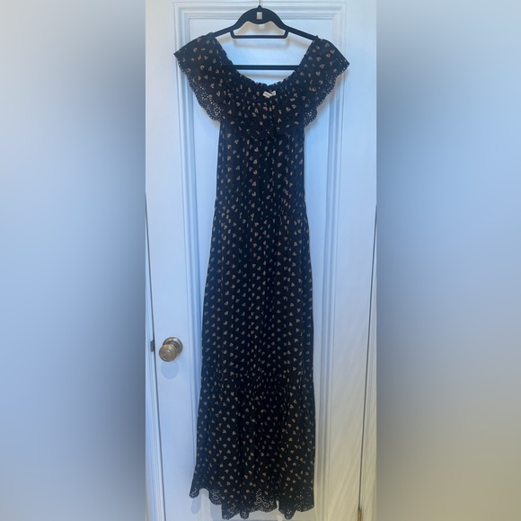 Ulla Johnson Floral Eyelet Off The Shoulder Maxi Dress Size 2 - Picture 4 of 8